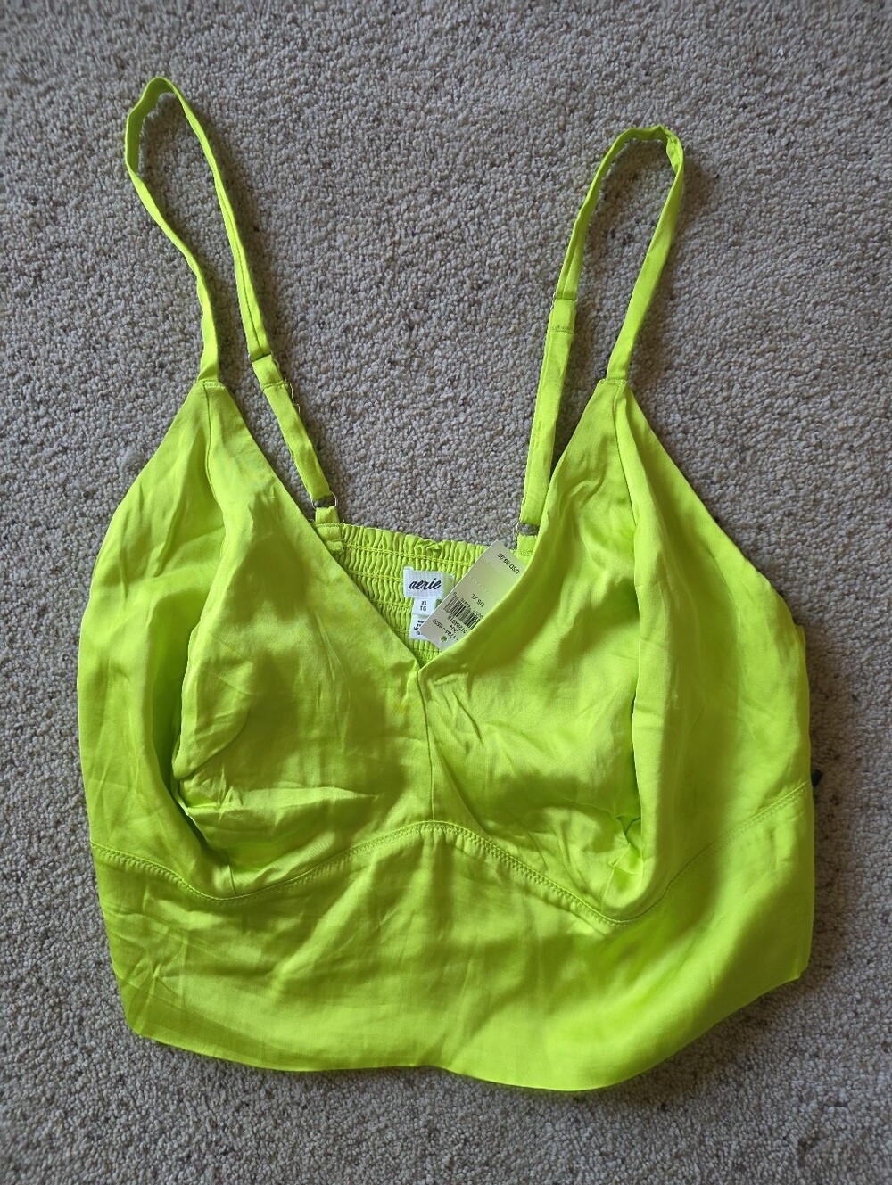 Womens Xl Aerie Satin Tank Crop Top
